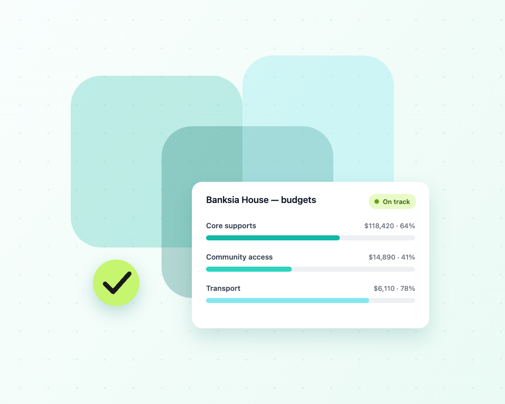 Hubshift SIL management screen showing supported independent living houses with live participant plan budget utilisation